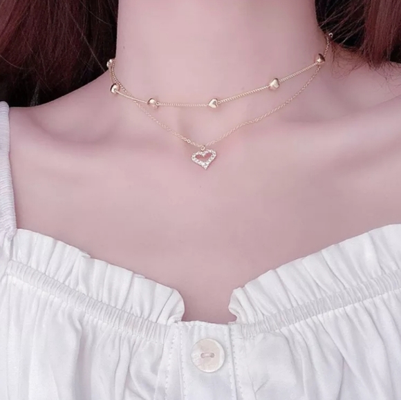 SOLD SOLD SOLD New Double Strand Heart Necklace - Picture 4 of 4